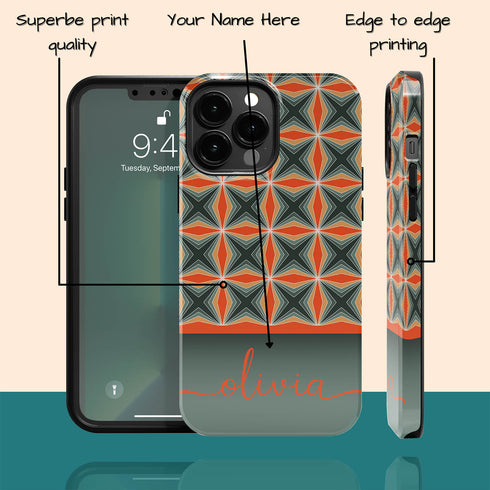 Christmas Pattern Custom Name iPhone Case
